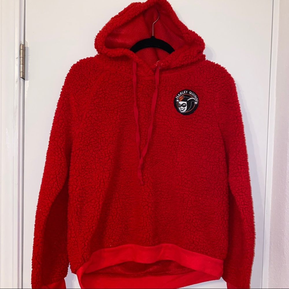 NWOT Harley Quinn Teddy Sweatshirt Red